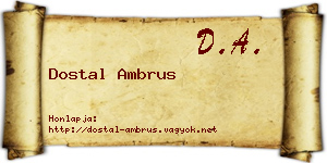 Dostal Ambrus névjegykártya